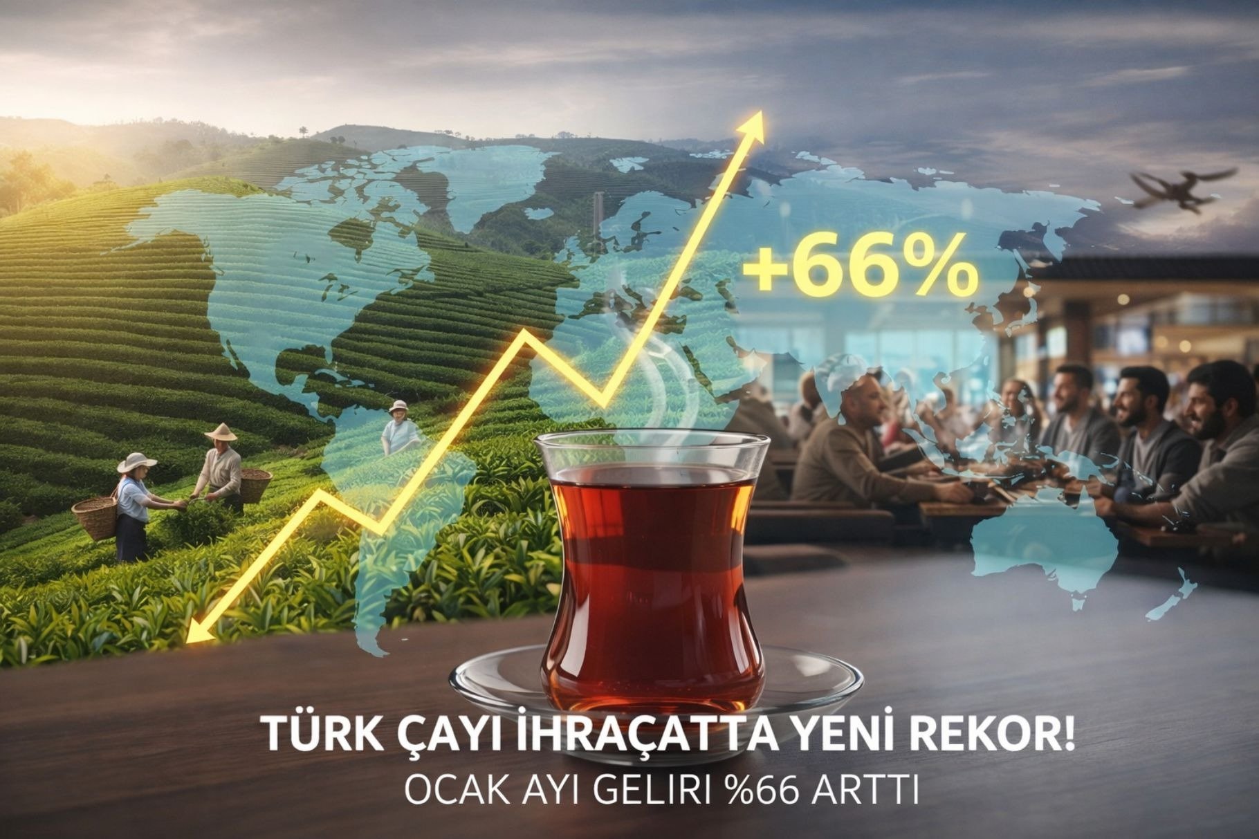 Türk Çayı İhracatta Rekorla Başladı: Ocak Ayında Gelir %66 Yükseldi